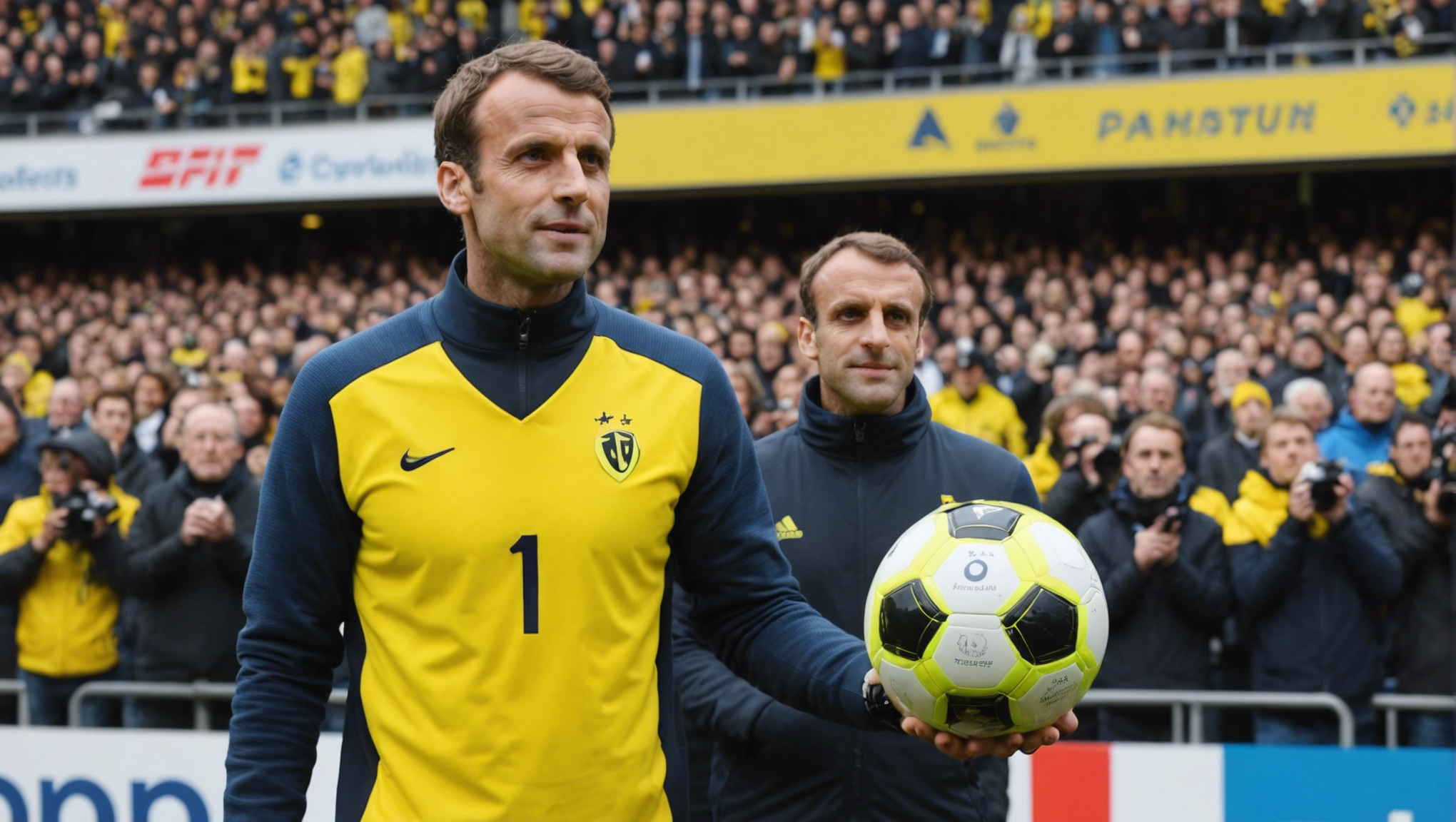 Emmanuel Macron spielt in einem Benefiz-Fußballspiel zugunsten der Pièces Jaunes mit